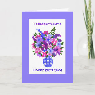 Customizable Birthday Card - Bouquet