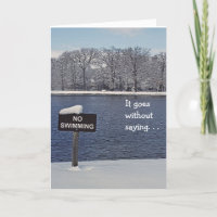 customizable birthday card/Lake surrounded by snow
