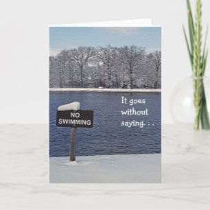 customizable birthday card/Lake surrounded by snow Card