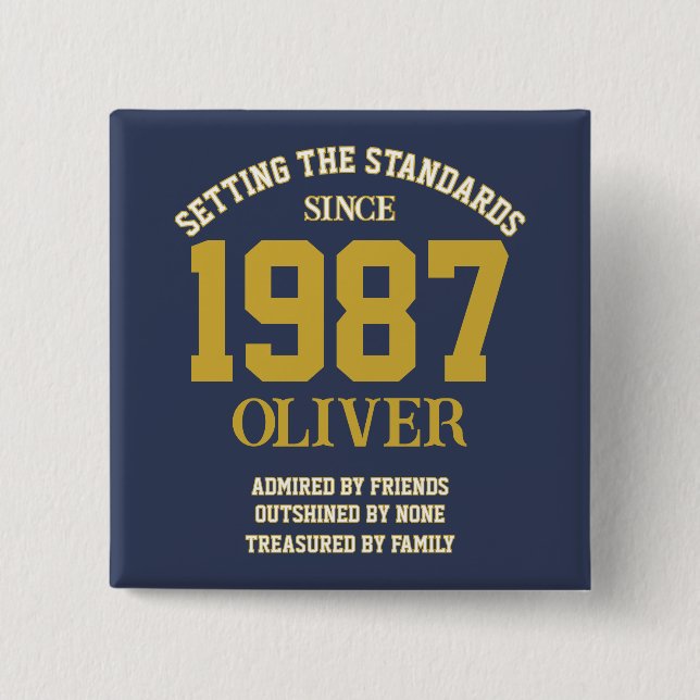 Customizable Birthday gift 2 Inch Square Button (Front)