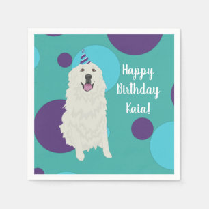 Customizable Birthday Great Pyrenees Napkin