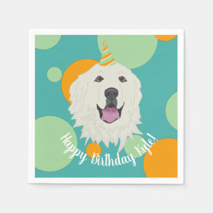 Customizable Birthday Great Pyrenees Napkin