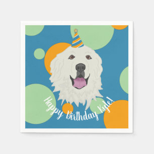 Customizable Birthday Great Pyrenees Napkin