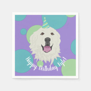 Customizable Birthday Great Pyrenees Napkin