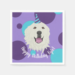 Customizable Birthday Great Pyrenees Napkin