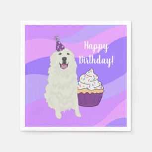 Customizable Birthday Great Pyrenees Napkin
