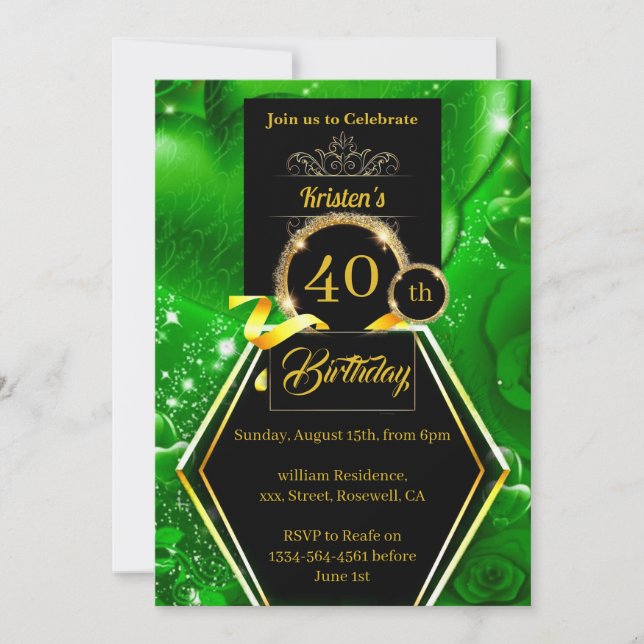 Customizable Birthday Invitation (Front)
