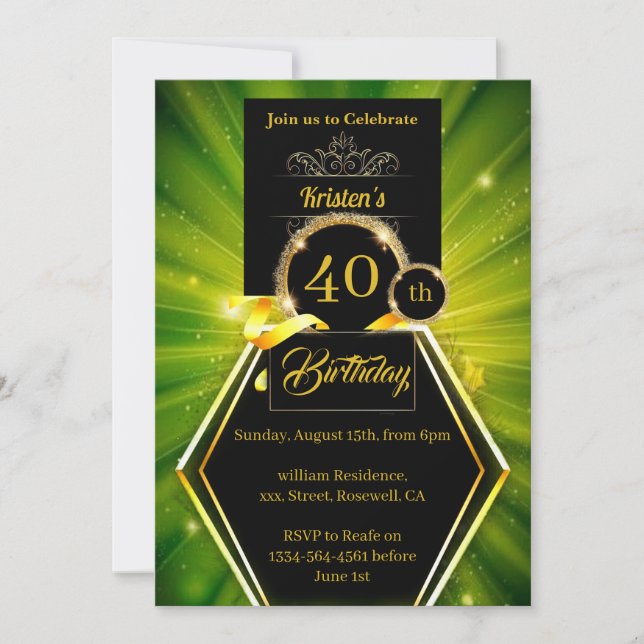 Customizable Birthday Invitation (Front)