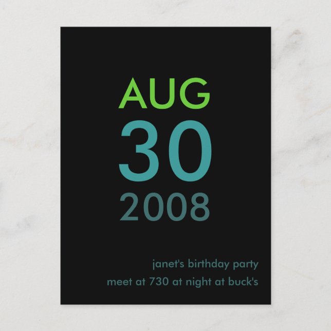 Customizable - Birthday invite - Simple Invitation (Front)