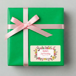 Customizable Birthday Party labels with Flowers