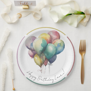 Customizable Birthday Plate, Happy Birthday Paper Plate