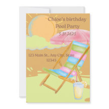 Customizable Birthday Pool Party Invitation