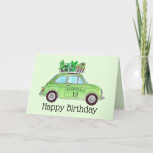 Customizable Birthday Retro Fiat 500 Card
