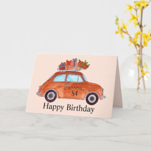 Customizable Birthday Retro Fiat 500 Card