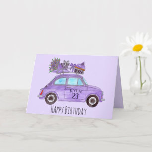 Customizable Birthday Retro Fiat 500 Card