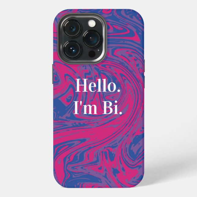 Customizable Bisexual Pride Flag Marbled Abstract iPhone Case (Back)