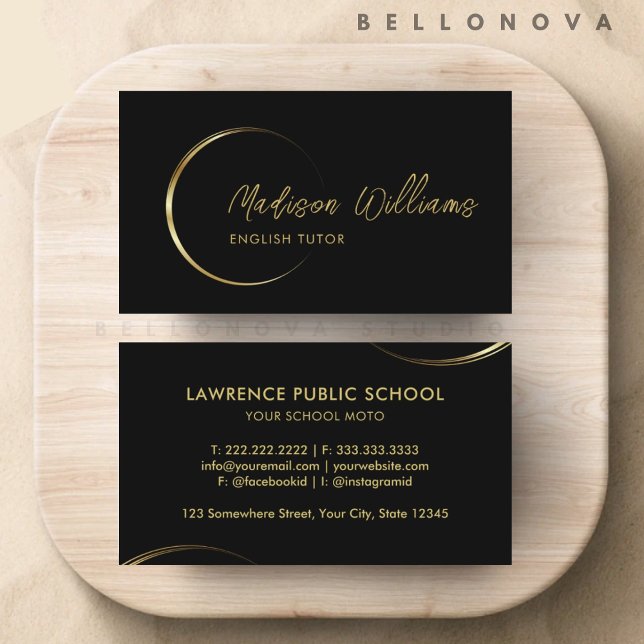 Customizable Black and Gold Professional Business  Business Card (Customizable Black and Gold Professional Business Business Card)