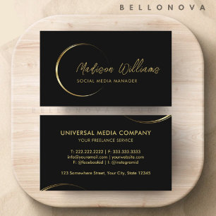 Customizable Black and Gold Professional Business  Card