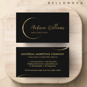 Customizable Black and Gold Professional Business  Card