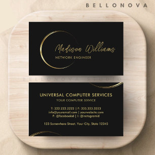 Customizable Black and Gold Professional Business  Card