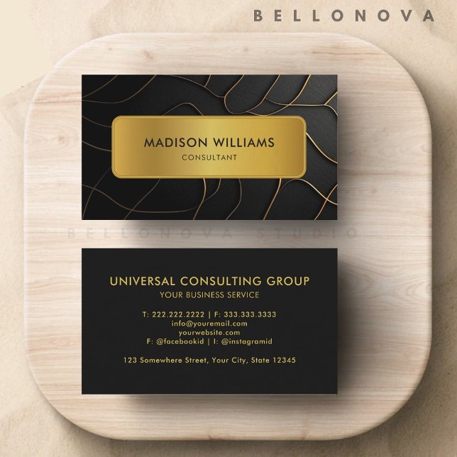 Customizable Black and Gold  Professional Business Card (Customizable Black and Gold Professional Business Card)