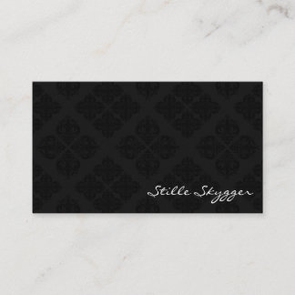 Customizable Black and White Elegant Damask Business Card