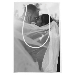 Customizable Black And White Photo Template Gift Medium Gift Bag