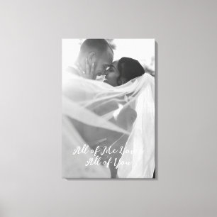 Customizable Black And White Photo Wedding  Canvas Print