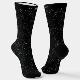 Customizable Black and White Polka Dot Design Socks