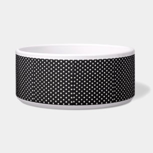 Customizable Black and White Polkadot Pet Bowl