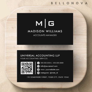 Customizable Black and White Professional  Business Card