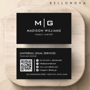 Customizable Black and White Professional  Business Card