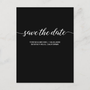 Customizable Black and White "Save the Date" Postcard
