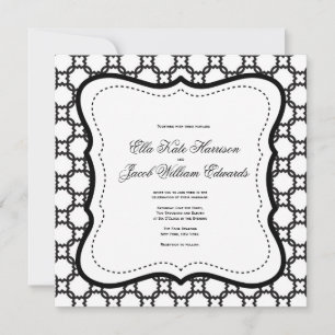 Customizable Black and White Wedding Invitation