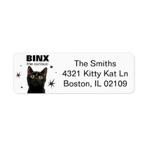 Customizable Black Cat Return Address Labels