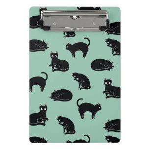 Customizable Black Cats Seamless Pattern Mini Clipboard