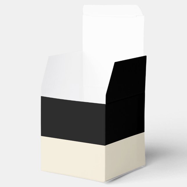 Customizable Black & Eggshell Colorblock Favour Bo Favor Box (Opened)