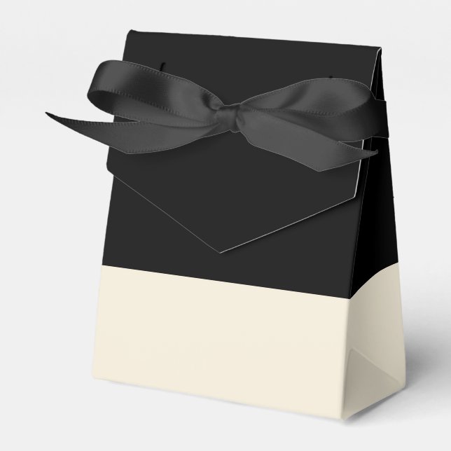 Customizable Black & Eggshell Colorblock Favour Bo Favor Box (Front Side)