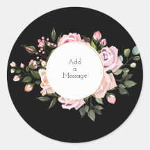 Customizable Black Floral Sticker