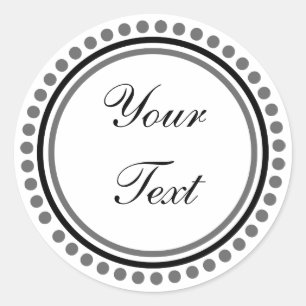 Customizable (Black / Grey Dot Circle) Classic Round Sticker