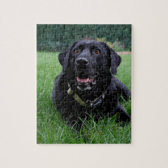 Customizable Black Labrador Retriever Jigsaw Puzzle (Vertical)