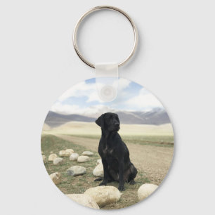 Customizable Black Labrador Retriever Keychain