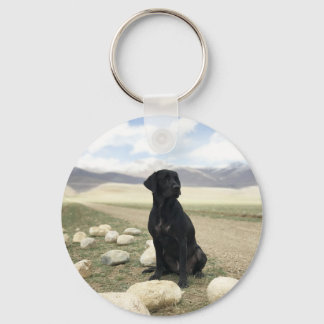 Customizable Black Labrador Retriever Keychain