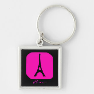Customizable black pink razberry Paris keychain