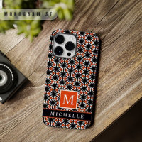 Customizable Black Red White Geometric 
