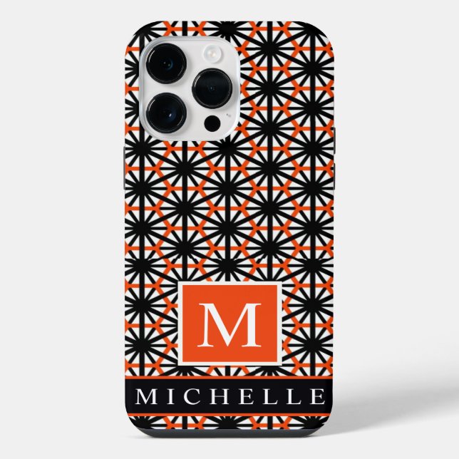 Customizable Black Red White Geometric  iPhone Case (Back)