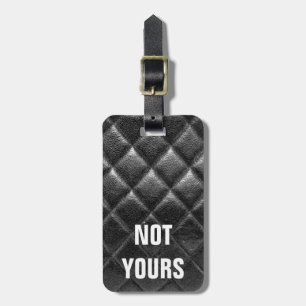 customizable Black stitched leather bag quilted cc Luggage Tag