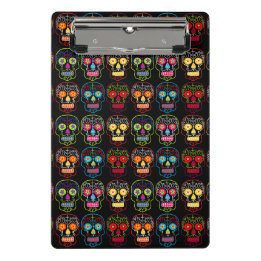 Customizable Black Sugar Skulls Mini Clipboard