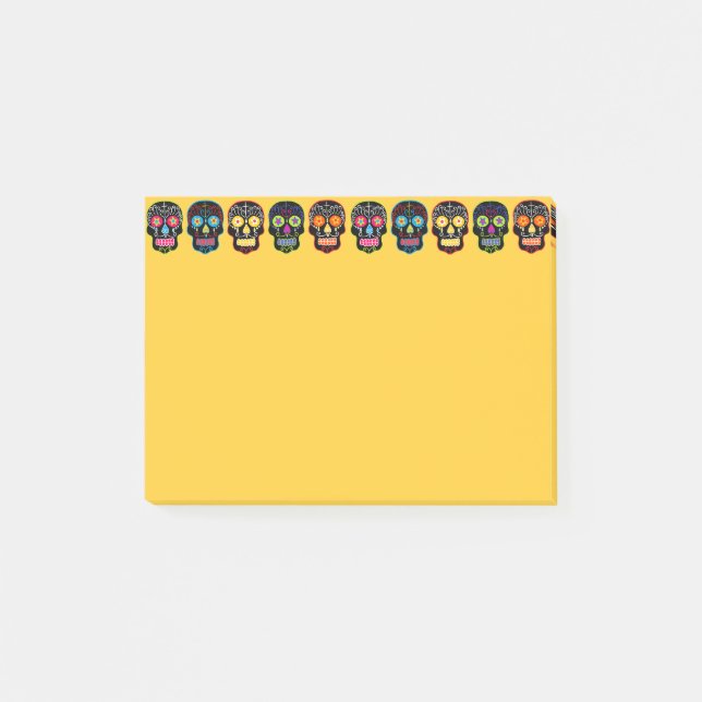 Customizable Black Sugar Skulls Post-it Notes (Front)