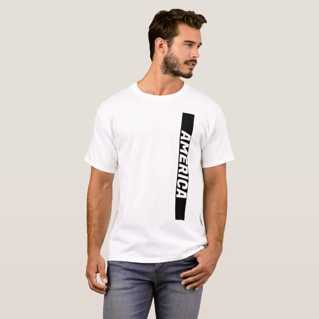 Customizable Black Vertical Banner T-Shirt (Front Full)